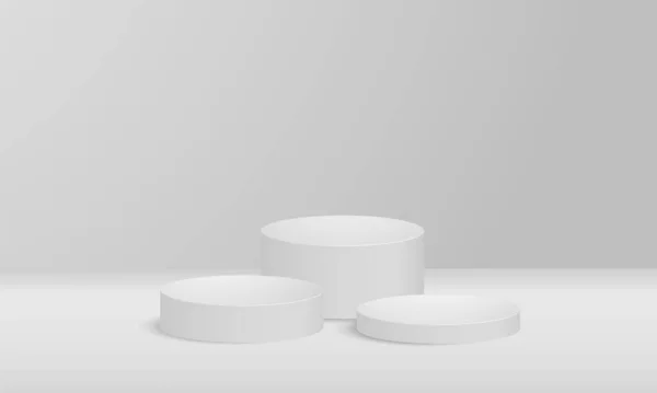 Display Produkt Minimale Szene Mit Geometrischer Podiumsplattform Abstrakter Weißer Raum — Stockvektor