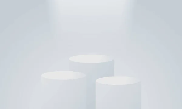Минимальный Дисплей Минимальная Сцена Геометрической Коллекцией Платформы Подиума Современный Белый — стоковый вектор