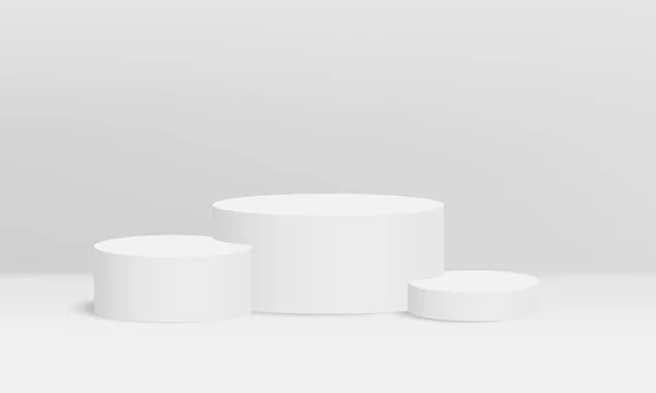 Tampilan Produk Minimal Adegan Dengan Geometris Podium Platform Ruang Putih - Stok Vektor