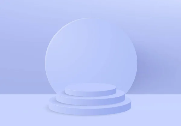 Bleu Rendu Affichage Produit Scène Minimale Avec Plate Forme Géométrique — Image vectorielle