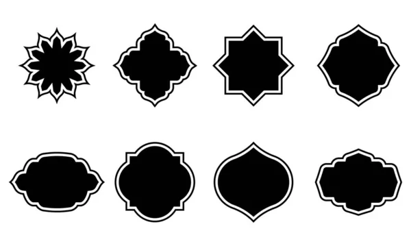 Ensemble Forme Islamique Illustration Porte Islamique Plate Fenêtre Arabe Illustration — Image vectorielle