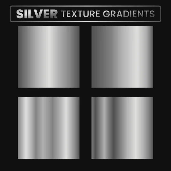 Silver Textur Lutning Samling Glänsande Och Metall Stål Lutning Mall Vektorgrafik