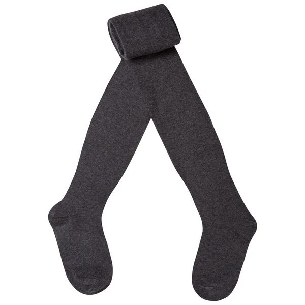 Children Dark Gray Plain Tights Pattern Made Thin Knitwear Partially — Stock Photo, Image