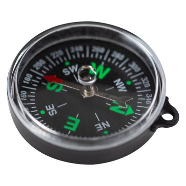 siyah plastik pusula, makro fotoğrafçılık, beyaz arkaplan, seçici odak, izole