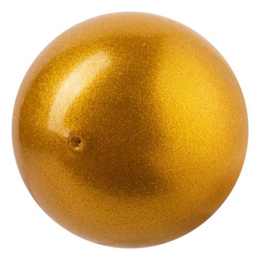 Güzel, parlak sarı jimnastik topu, beyaz arka planda, izole