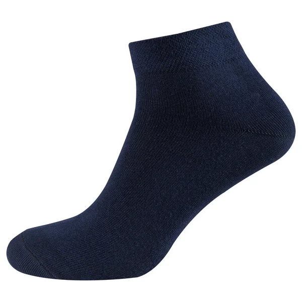 Blå Kort Voluminös Unisex Sock Vit Bakgrund Isolat — Stockfoto