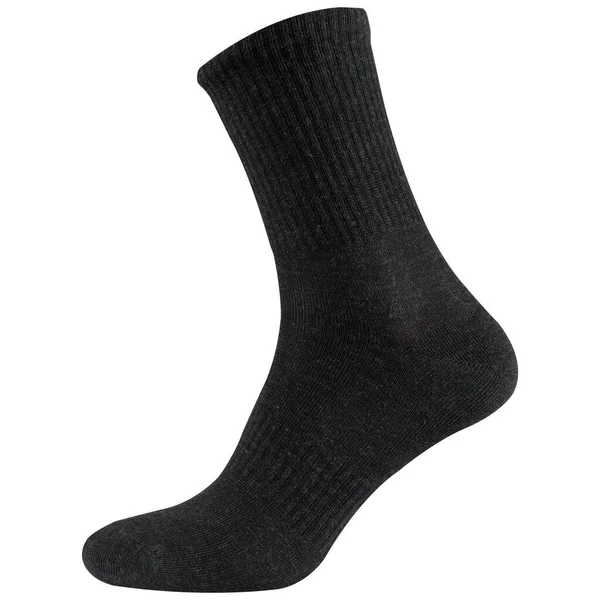 Темно Сірий Довгий Ємний Шкарпетка Широкою Еластичною Смугою Білому Тлі — стокове фото