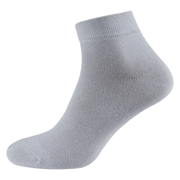 灰色の短いボリュームのあるユニセックス靴下 白い背景に ロイヤリティフリーのストック画像