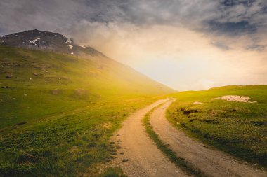 Col de l 'Iseran manzarası: Vanoise' de Fransız Alpleri, Haut Savoie, Fransa