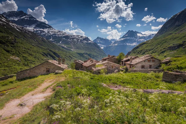 stock image L Ecot is a small hamlet of Bonneval sur Arc, one of the most beautiful villages in France. It was the location for the movie Belle and Sebastien .