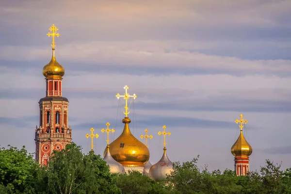 Novodevichy Convent Golden Domes Moscow Russia — Stock Photo, Image