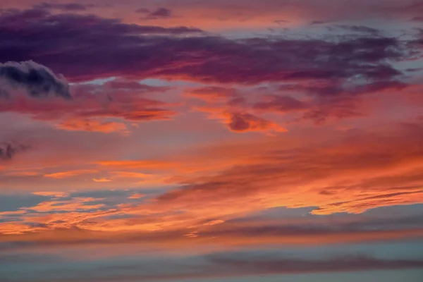 stock image Sunrise dramatic sky with clouds in a row, colorful cloudscape in Miami, USA