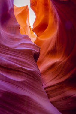 Antelope slot canyon illuminated by sunlight, Page, Arizona, United States