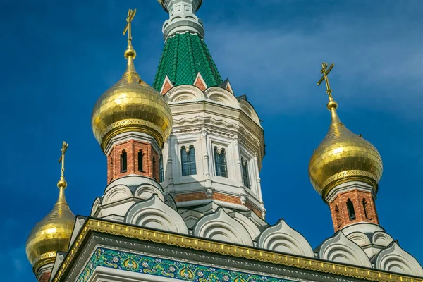 Russian Orthodox Nicholas Church Golden Domes Vienna Sunny Morning Austria — Stock Photo, Image