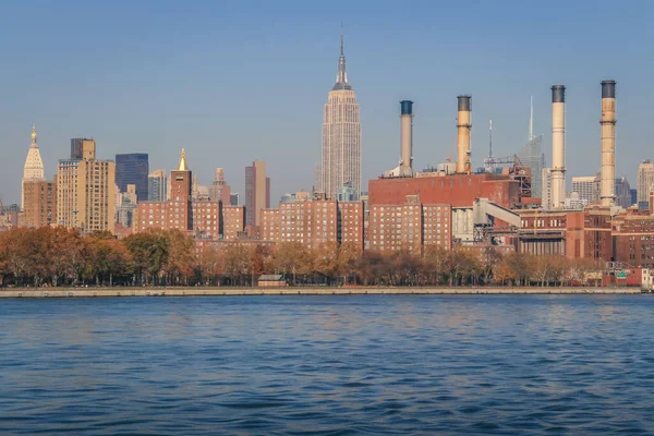Manhattan Skyline Hudson River New York Cityscape Sunnyy Day Stany — Zdjęcie stockowe