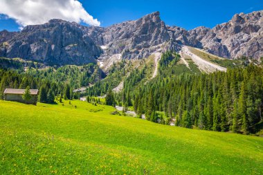 Baharda St. Magdalena yakınlarındaki Idyllic Alp arazisi, Val di Funes, Dolomites Alpleri, İtalya