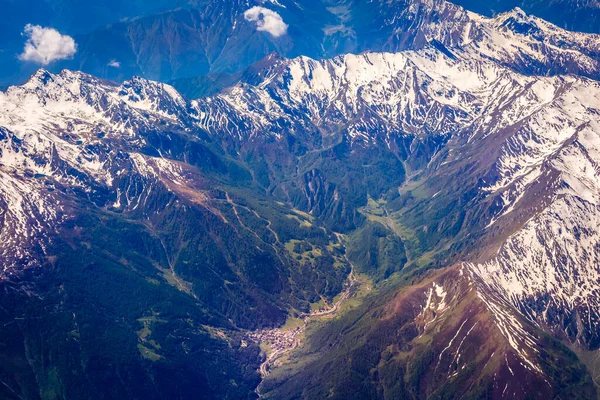 Paesaggio Alpino Aereo Maestoso Gran Paradiso Innevato Alpi Italiane Vanoise — Foto Stock