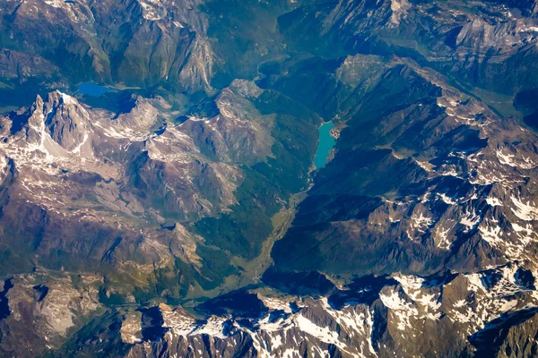 Aerial Alpine Landscape Majestic Gran Paradiso Snowcapped Italian Alps Vanoise — Stock Photo, Image