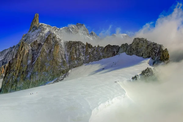 Monte Bianco Mont Blanc Alpejski Krajobraz Dent Geant Dolina Aosty — Zdjęcie stockowe
