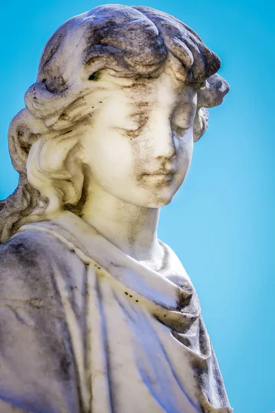 Young Sad Beautiful Fragile Virgin Mary Recoleta Cemetery Buenos Aires — Stock Photo, Image
