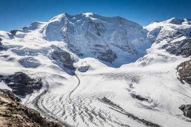 Bernina ve Palu dağları İsviçre Alpleri, Motoru, İsviçre 'de buzullarla çevrili.
