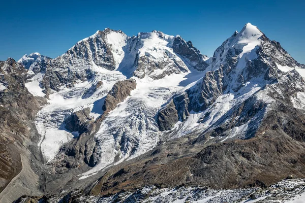 Bernina Palu Pasmo Górskie Lodowcami Alpach Szwajcarskich Engadine Szwajcaria — Zdjęcie stockowe