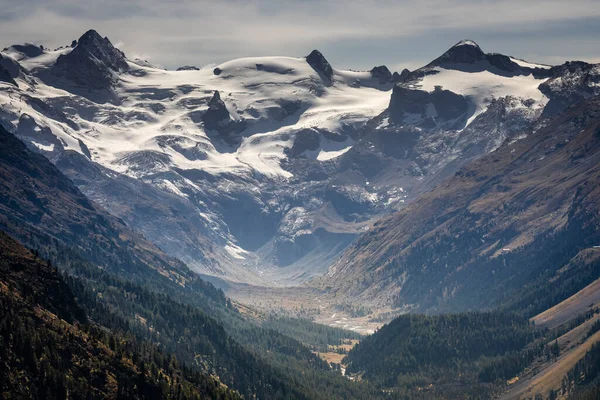 Bernina Palu Bergketen Met Gletsjers Zwitserse Alpen Engadine Zwitserland — Stockfoto
