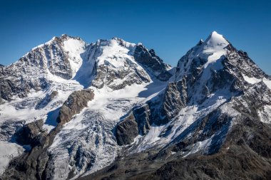 Bernina ve Palu dağları İsviçre Alpleri, Motoru, İsviçre 'de buzullarla çevrili.