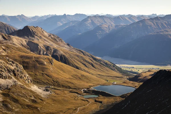 Bernina Palu Bergketen Met Meer Zwitserse Alpen Engadine Zwitserland — Stockfoto