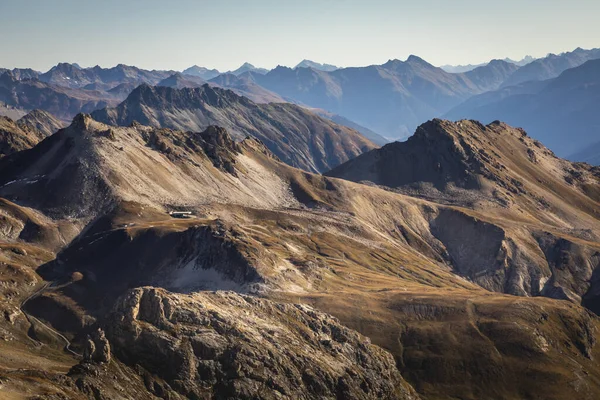 Vista Panorâmica Paisagem Dramática Alpes Suíços Alto Engadine Graubunden Suíça — Fotografia de Stock