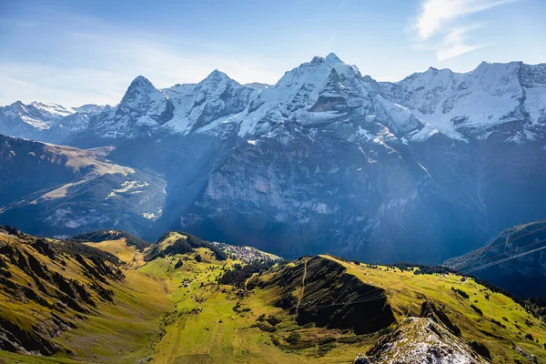 Top Van Schilthorn Uitzicht Berner Alpen Met Sneeuwtoppen Panorama Van — Stockfoto