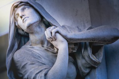 Sadık Bakire Meryem, dua eden eller ve kutsanmış ellerle Tanrı 'yı arıyor.