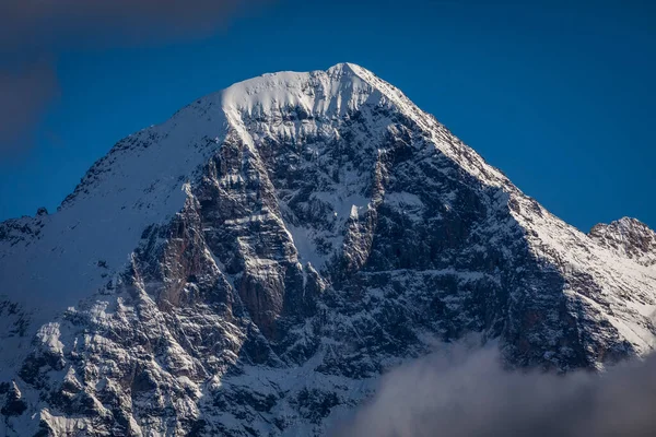 Góra Misty Eiger Snowcapped Berneńskich Alp Szwajcarskich Widok Schynige Platte — Zdjęcie stockowe
