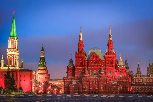 Katedra Bazyliki Dramatycznym Świcie Moskwie Stolicy Rosji — Zdjęcie stockowe