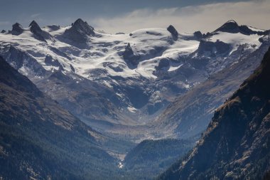 Bernina ve Palu dağları İsviçre Alpleri, Motoru, İsviçre 'de buzullarla çevrili.