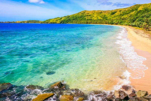 Tropical Paradise Sandy Beach Summer Day Fiji Islands Pacific Ocean — Stock fotografie