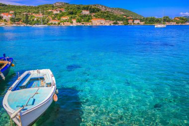 Elaphiti islands, turquoise adriatic beach in Dalmatia at sunny day, Croatia