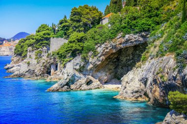 Elaphiti islands, turquoise adriatic beach in Dalmatia at sunny day, Croatia