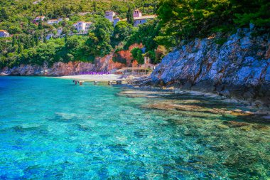 Elaphiti islands, turquoise adriatic beach in Dalmatia at sunny day, Croatia clipart