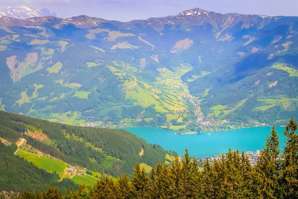 Zell am See and lake idyllic alpine landscape in Carinthia, Austria