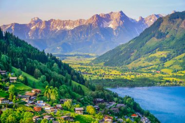 Zell am See and lake idyllic alpine landscape in Carinthia, Austria