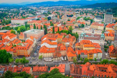 Preseren kare ve Fransisken Kilisesi duyuru, Ljubljana, Slovenya, Avrupa'nın