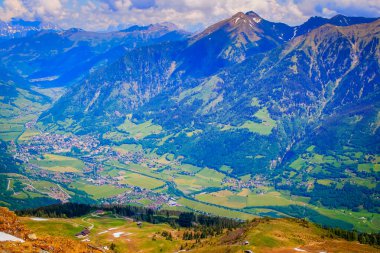 Austrian Tyrol Stubnerkogel alps above Bad Gastein and Hohe Tauern range at springtime, Austria