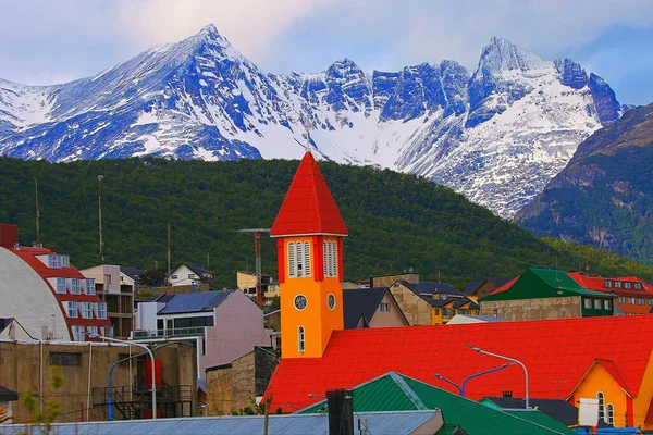 Beagle Channel in Tierra Del Fuego, Ushuaia cityscape, Argentina, South America