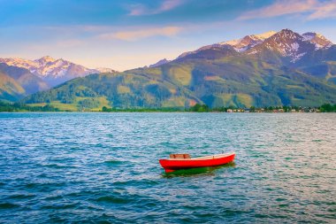 Zell am See and lake idyllic alpine landscape in Carinthia, Austria