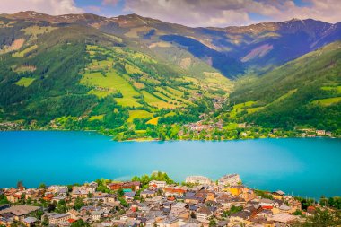 Zell am See and lake idyllic alpine landscape in Carinthia, Austria