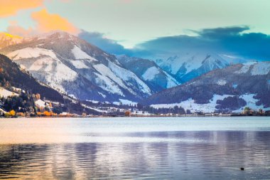 Zell am See and lake idyllic alpine landscape in Carinthia, Austria