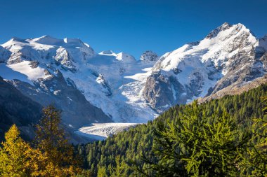 Bernina ve Palu dağları İsviçre Alpleri, Motoru, İsviçre 'de buzullarla çevrili.