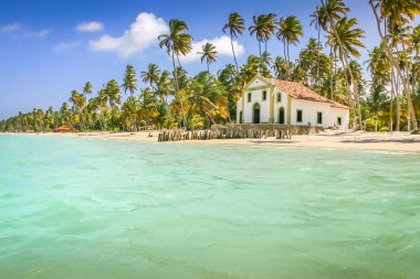 Carneiros Beach and idyllic Chapel in Pernambuco, Northeastern Brazil, South America