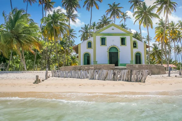 Carneiros Beach Idyllic Chapel Pernambuco Northeastern Brazil South America — Fotografia de Stock